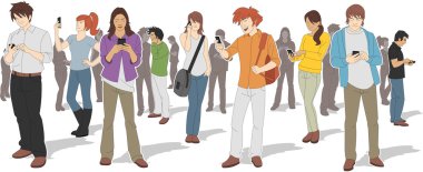 insanlar akıllı telefonlar ile