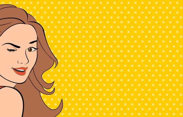 Belle femme brunet clignotant — Image vectorielle