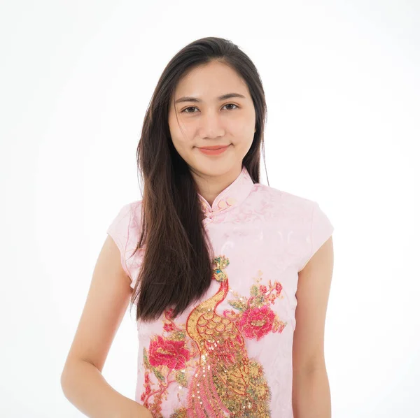 Портрет Азіатки Тайсько Китайської Змішаної Раси Китайському Стилі Вбрання Посмішкою — стокове фото