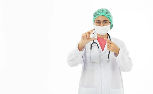 Retrato Médico Asiático Sexo Feminino Casaco Vestido Branco Usando Óculos — Fotografia de Stock