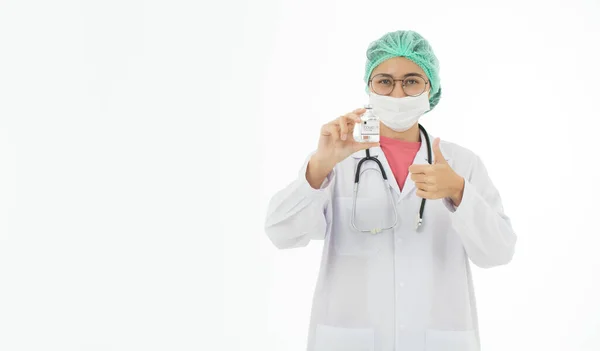 Retrato Médico Asiático Sexo Feminino Casaco Vestido Branco Usando Óculos — Fotografia de Stock