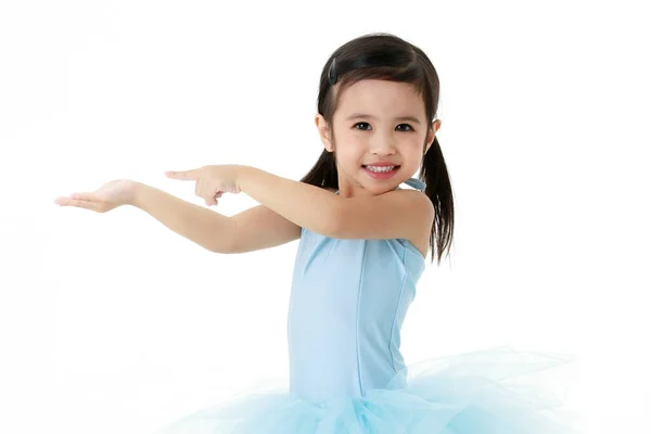 Portrait Close Isolated Studio Shot Small Pretty Asian Preschool Pigtails — стокове фото