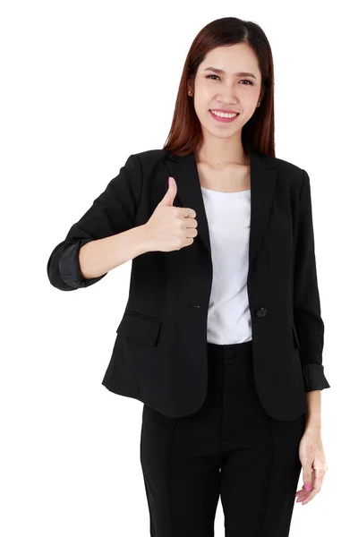 Portrait Asian Beautiful Business Working Woman Long Hair Wearing Formal — Stock Photo, Image