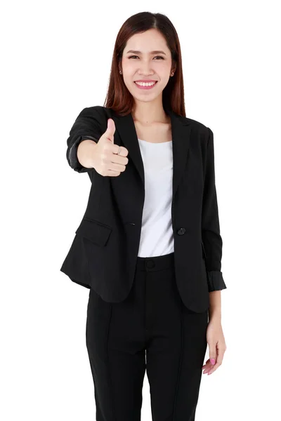 Porträt Einer Schönen Asiatischen Geschäftsfrau Mit Langen Haaren Die Einen — Stockfoto