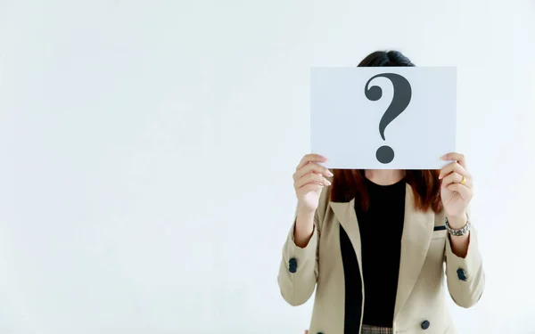 Studio Shot Incognito Unidentified Unrecognizable Faceless Female Officer Staff Business — Stock Photo, Image