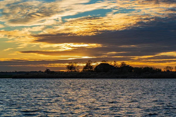 Die Wolken Über Dem Pumpwerk See Zoetermeerse Plas Werden Von — Stockfoto