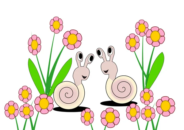 İki sevimli salyangoz