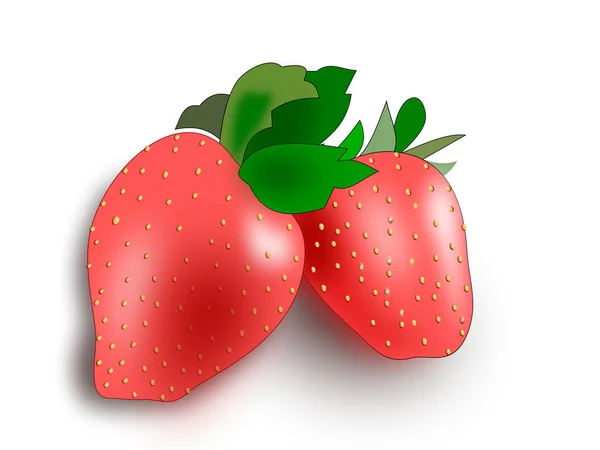 Dvě červené jahody — Stock fotografie