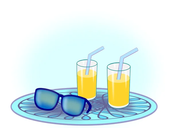 Bebidas y gafas de sol — Foto de Stock