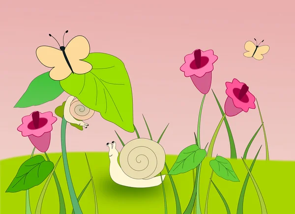 Snails and Butterflies — Stock Photo, Image