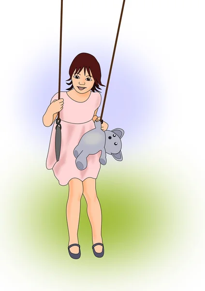 Girl on a Swing — Stock Photo, Image