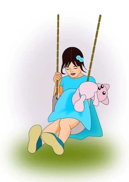 Girl on a Swing — Stock Photo, Image