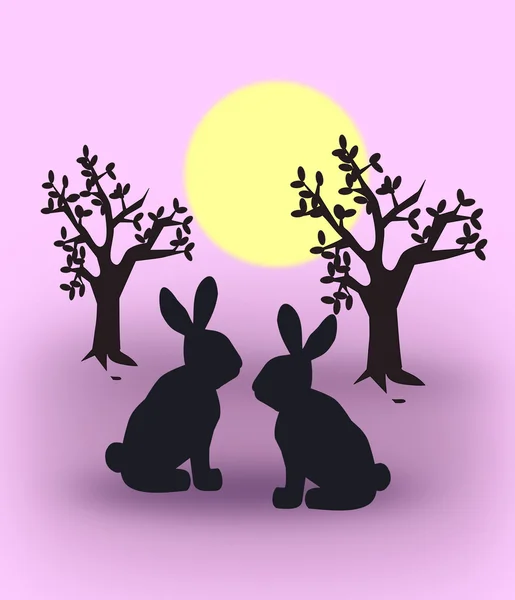 Günbatımında yabani tavşan