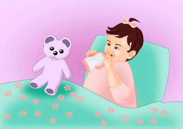 Baby and Teddy Bear — Stock Photo, Image