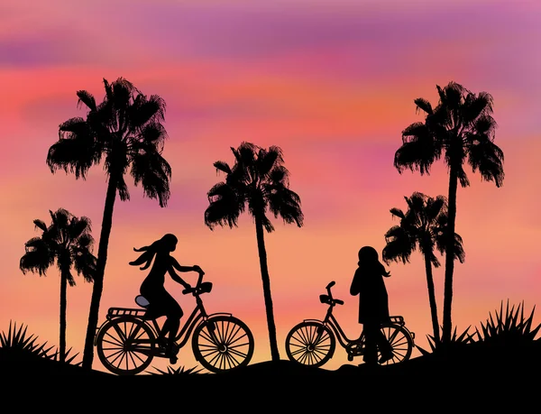 Bikers at Sunset — Stock Photo, Image