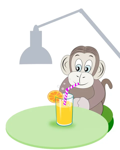 Μαϊμού με αναψυκτικό — Φωτογραφία Αρχείου
