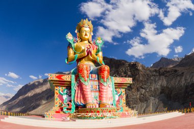 The Buddha statue in Nubra valley clipart