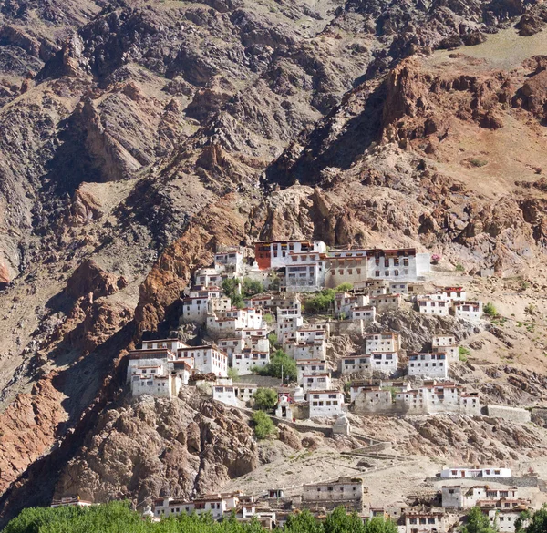 Kursha monastery panorama at Zanskar — Stock Photo, Image