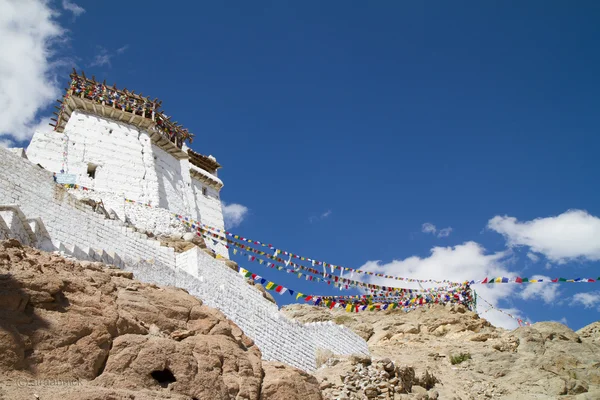 Namgyal tsemo Klosterpanorama bei sonnigem Tag (Indien) — Stockfoto