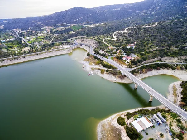 Aerial view of Germasogeia dam, Limassol, Cyprus — Stock Photo, Image