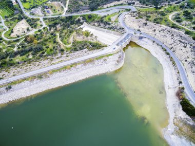 Germasogeia Barajı, Limasol, Kıbrıs havadan görünümü