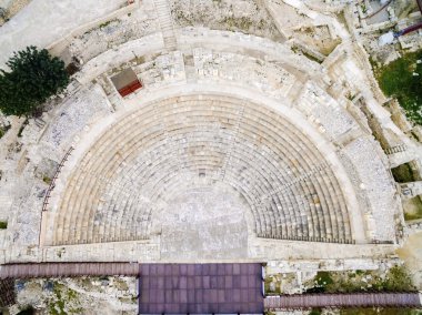 Aerial view of ancient theatre of Kourion clipart