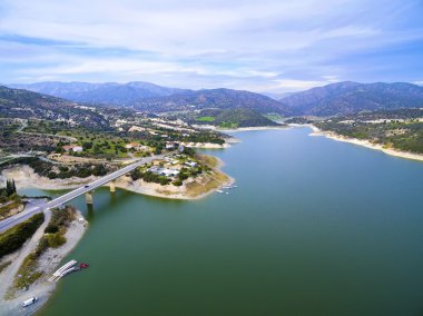 Germasogeia Barajı, Limasol, Kıbrıs havadan görünümü