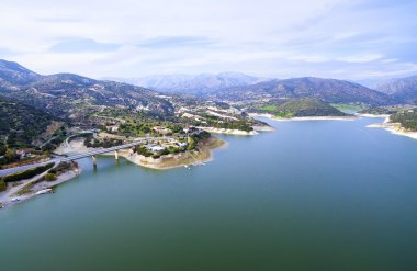 Germasogeia Barajı, Limasol, Kıbrıs havadan görünümü