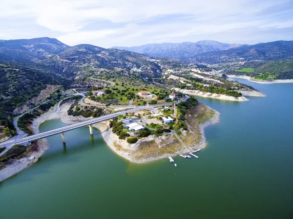 stock image Aerial view of Germasogeia dam, Limassol, Cyprus