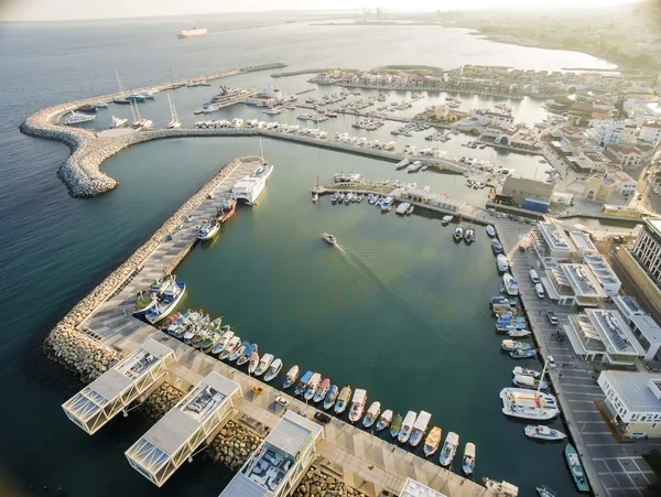 มุมมองทางอากาศของ Limassol Old Port, ไซปรัส — ภาพถ่ายสต็อก