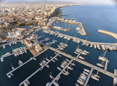 Limasol Marina, Kıbrıs'ın havadan görünümü