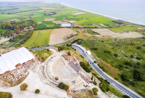Aerial view of ancient theatre of Kourion — Stock Photo, Image