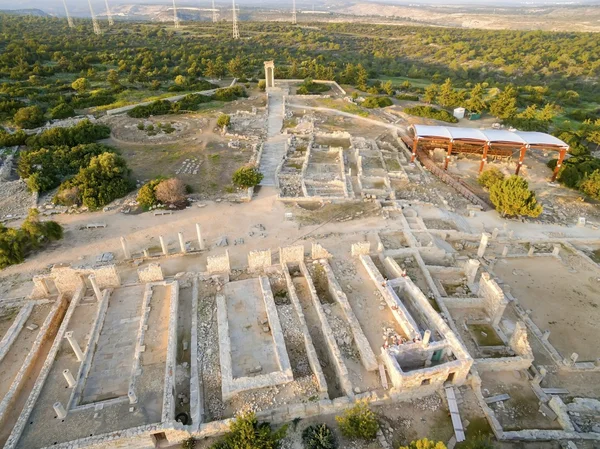 Letecký pohled na starověké divadlo Kourion — Stock fotografie