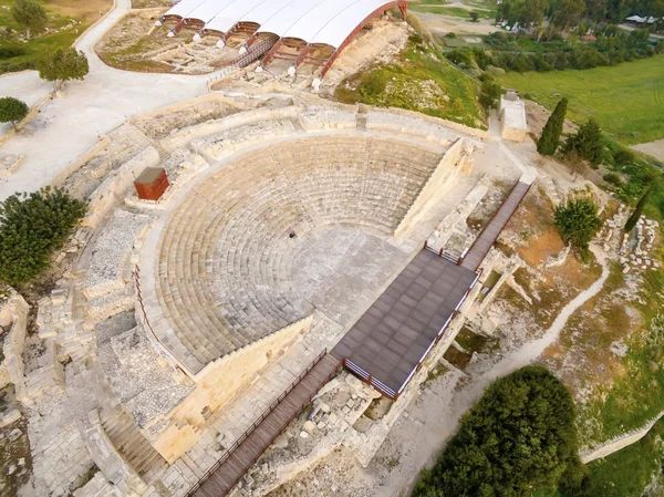 Kourion antik tiyatro, havadan görünümü