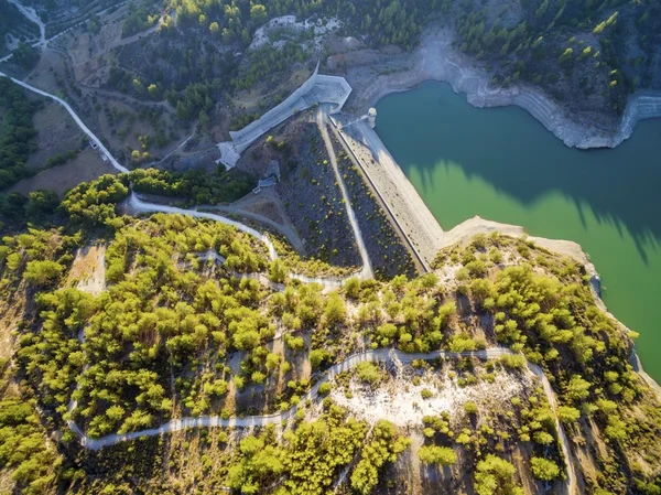 Luftaufnahme des Arminou-Reservoirs, Paphos, Zypern — Stockfoto