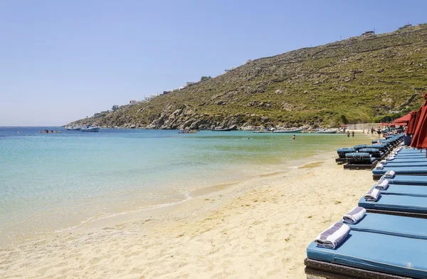 プサルウ ビーチ、ミコノス島、ギリシャ — ストック写真