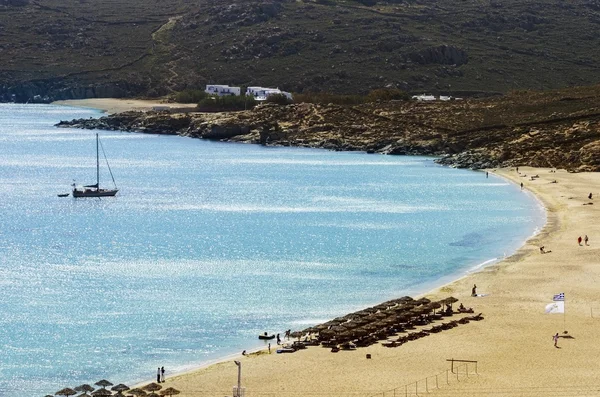 Elia beach, Mykonos, Grécia — Fotografia de Stock
