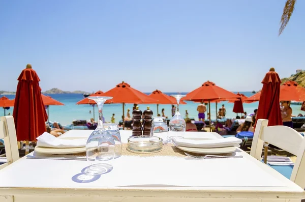 Restaurante bar de playa, Mykonos —  Fotos de Stock
