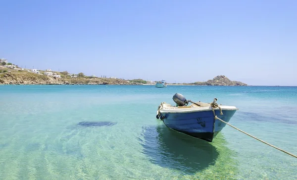 Platis Gialos beach, Mykonos, Grécia — Fotografia de Stock