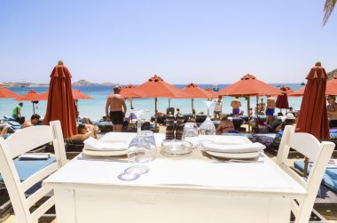 Beach bar restaurant, Mykonos clipart