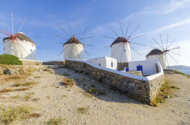 Mykonos yel değirmenleri, Chora, Yunanistan