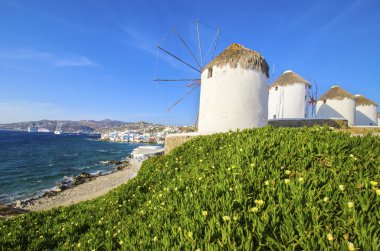 Mykonos yel değirmenleri, Chora, Yunanistan