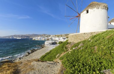 Mykonos yel değirmenleri, Chora, Yunanistan