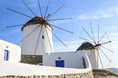 Mykonos yel değirmenleri, Chora, Yunanistan