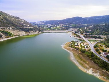 Germasogeia Barajı, Limasol, Kıbrıs havadan görünümü