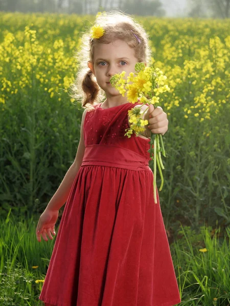 Little outdoor girl — Stock Photo, Image