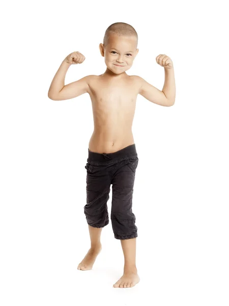 Studio portret vijf jaar oude jongen — Stockfoto