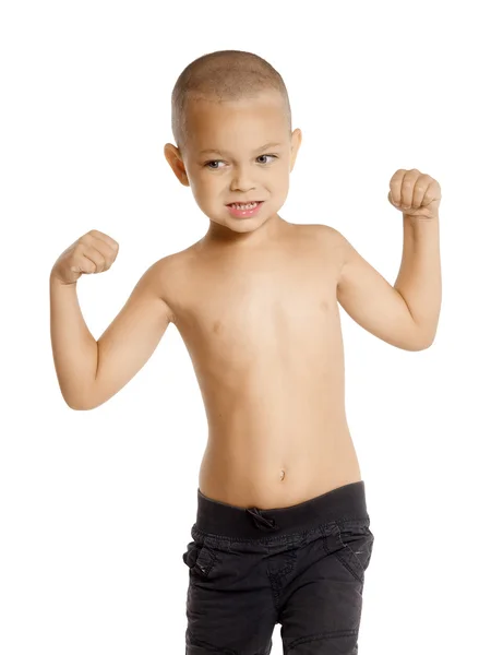 Studio portret vijf jaar oude jongen — Stockfoto