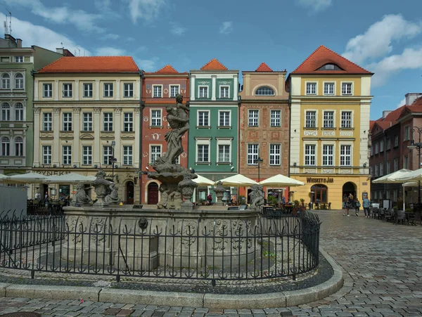 Fontány Činžáky Poznan Polsko Září 202020Kašna Proserpina Před Vchodem Radnici — Stock fotografie