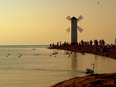swinoujscie içinde dalgakıran üzerinde.